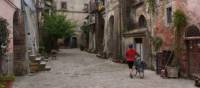 A typical village on the Via Francigena between Siena and Rome