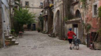 A typical village on the Via Francigena between Siena and Rome