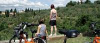 Cyclists taking in the Tuscan view