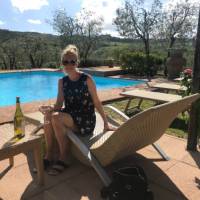 Time for a swim and a wine after a rewarding days' walk on the Via Francigena | Allie Peden