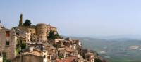 The hilltop town of Cammarata on the Magna Via Francigena in Sicily