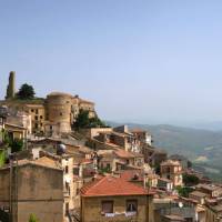 The hilltop town of Cammarata on the Magna Via Francigena in Sicily