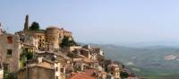 The hilltop town of Cammarata on the Magna Via Francigena in Sicily