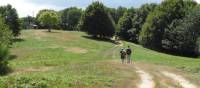 Walkers on the route from La Verna to Caprese Michelangelo