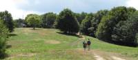 Walkers on the route from La Verna to Caprese Michelangelo