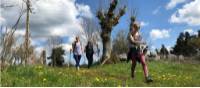 A group of friends walking on the Via Francigena in Tuscany |  <i>Allie Peden</i>