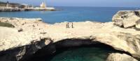Half way along the coast between Lecce and Otranto, a magnificent rock pool connected to the sea | Kate Baker