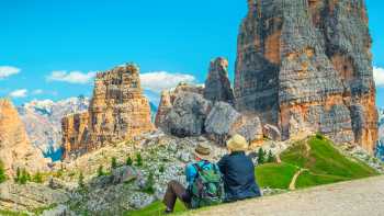 Enjoying the incredible view of the Dolomites in Italy