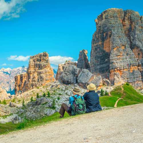 Enjoying the incredible view of the Dolomites in Italy