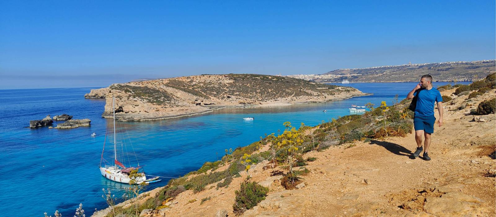 Circuit walk on the island of Comino, Malta