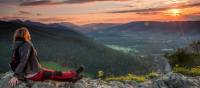 Relaxing and watching the sunset after a day of hiking in Poland.