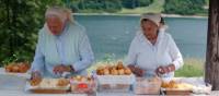 Polish ladies preparing a traditional lunch in a beautiful setting