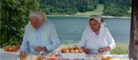 Polish ladies preparing a traditional lunch in a beautiful setting