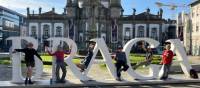 Camino group having fun in the historic Portuguese city of Braga. | Garry Glazebrook