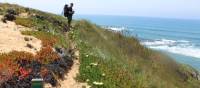 Hiker on the Rota Vicentina in western Portugal