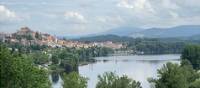 Looking at Tui across the Mino River at the start of your Portuguese Camino walking tour | Tatjana Hayward