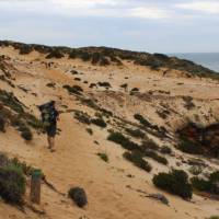 Walking on sand on route from Almograve to Zambujeira do Mar