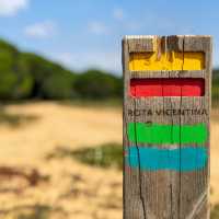 Sign on the Rota Vicentina in Portugal