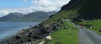 Cycle by the water's edge in Scotland