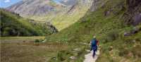 Hiking through the Nevis Gorge in Glencoe Valley
