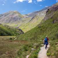 Hiking through the Nevis Gorge in Glencoe Valley
