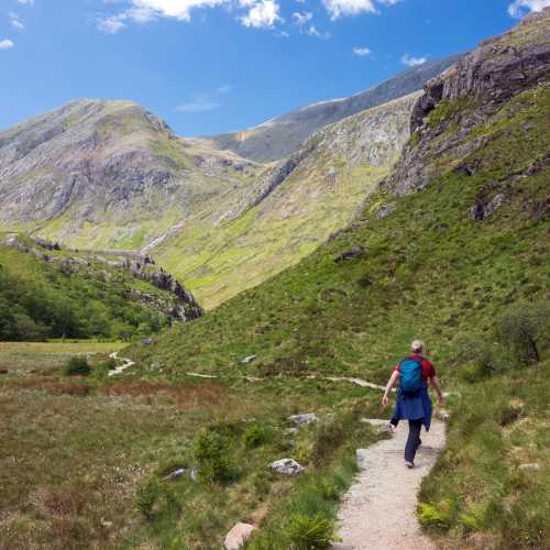 Hiking through the Nevis Gorge in Glencoe Valley
