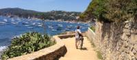 Cyclist on the Costa Brava on a self guided cycle trip in Catalonia | Kate Baker