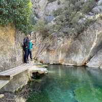 The turquoise waters of the Parrizal Gorge