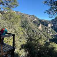 Hikers at a lookout near Parrizal Gorge, a limestone gorge at the head of the Matarraña River | Kate Baker