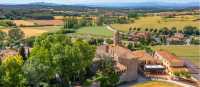 Aerial view of Pubol, a pretty town in Catalonia