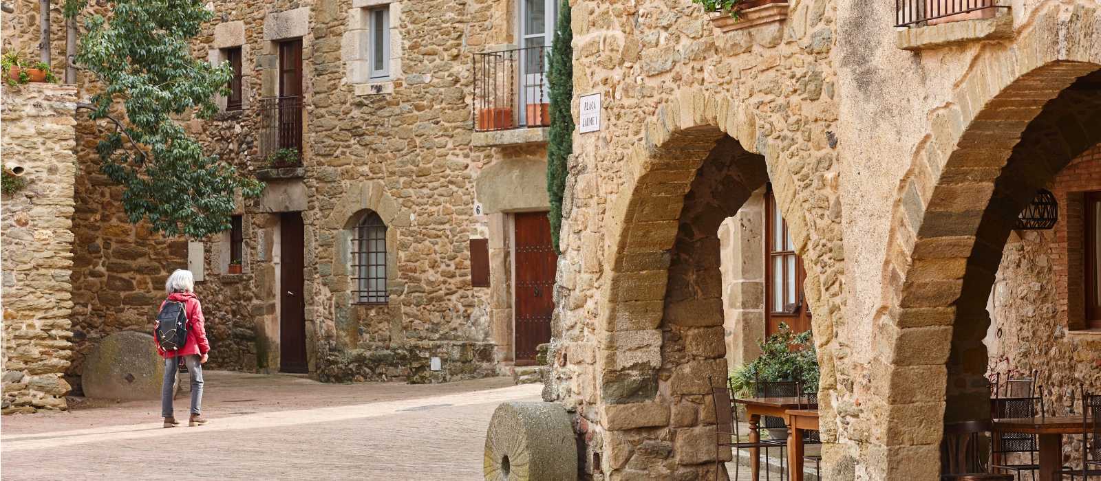 The medieval village of Monells in Catalonia, Spain