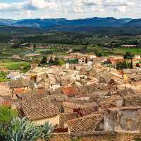 View of the medieval village of La Fresneda in Spain