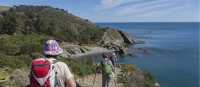 Friends walking the Vermillion Coast from Collioure