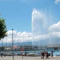Water Feature on Lake Geneva Switzerland | Kate Baker