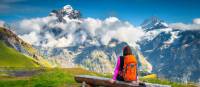 Enjoying the stunning panorama in the Bernese Oberland