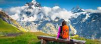 Enjoying the stunning panorama in the Bernese Oberland
