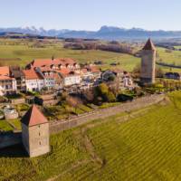 The charming town of Romont in Switzerland