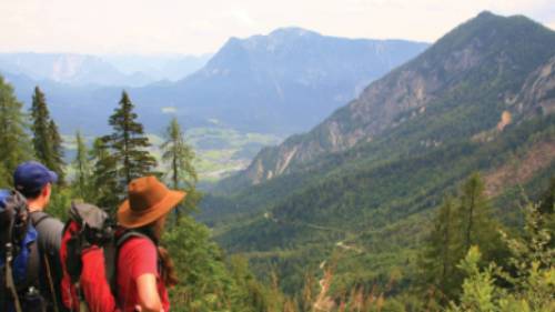 Looking down into the Gosau valley, Austria