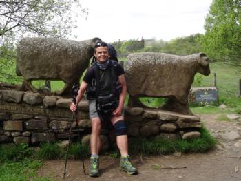 A rest by a sheep sculpture near the River Tees&#160;-&#160;<i>Photo:&#160;John Millen</i>