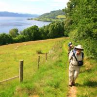 The trail with Urquhart Castle far in the distance