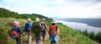 Hikers high above Loch Ness