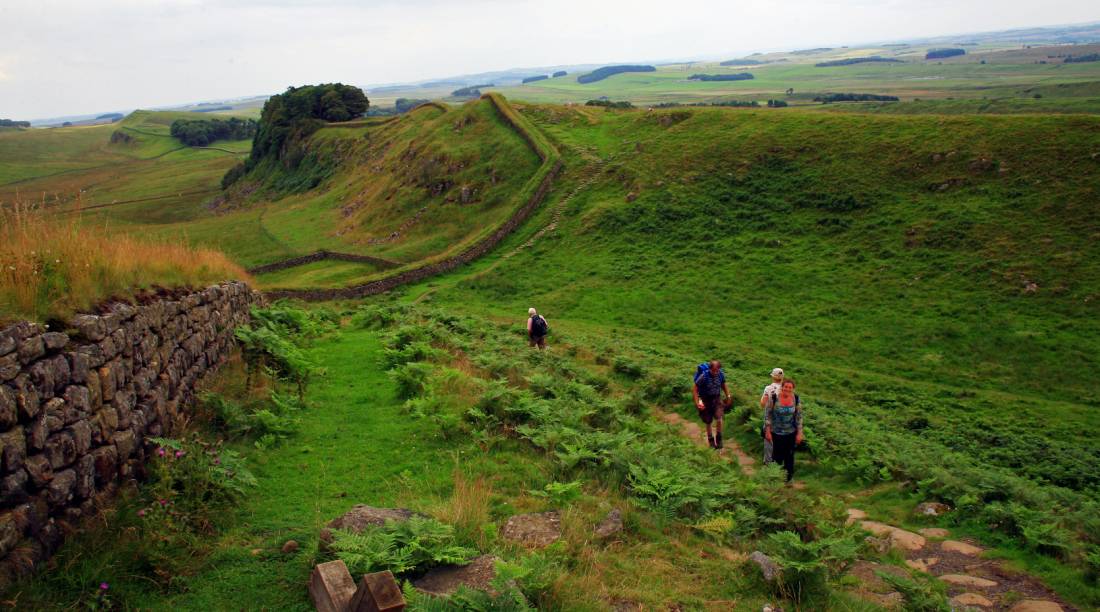 Walking along the Hadrian's Wall trail nearby the wall itself |  <i>John Millen</i>