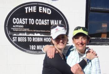 Happy hikers at the end of the Coast to Coast Trail in Robin Hood's Bay&#160;-&#160;<i>Photo:&#160;John Millen</i>