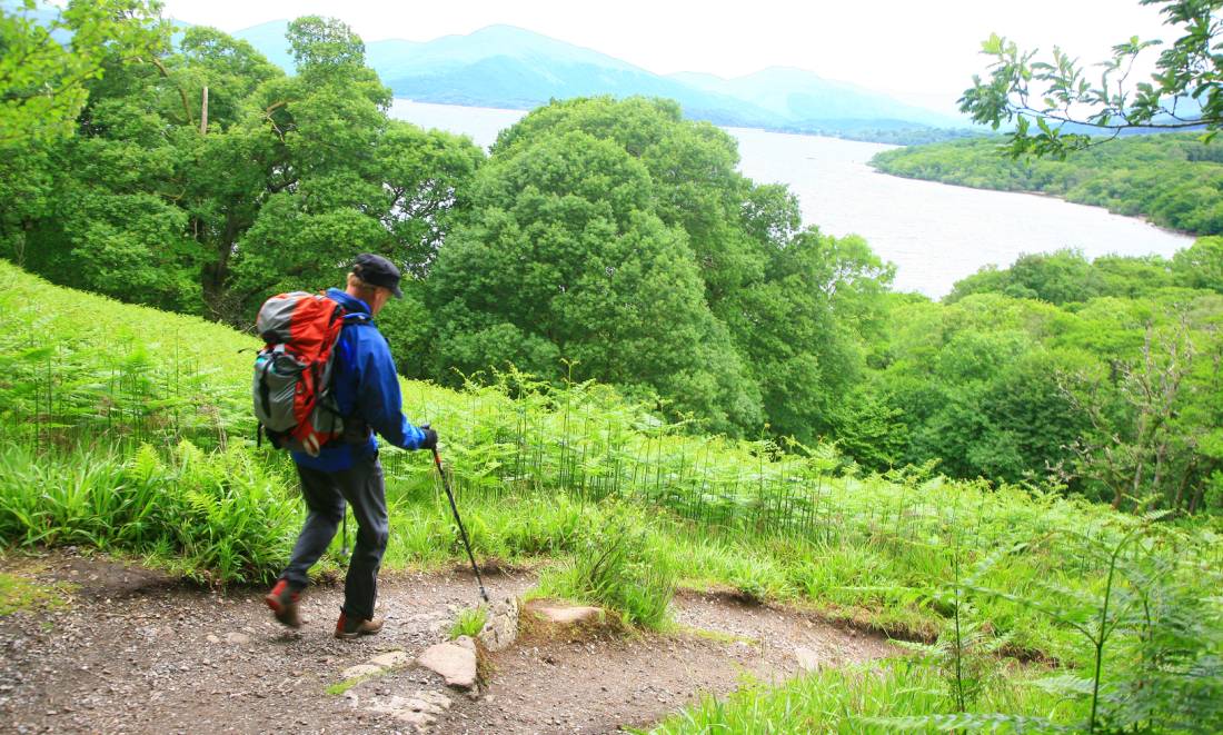 Walking above Loch Lomond, Scotland