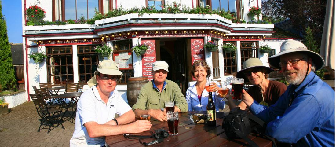 A well earned drink at 'Fiddlers' Pub Drumnadrochit