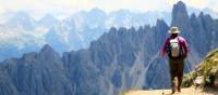 Heading towards the Auronzo Hut in the Dolomites