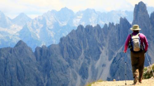 Heading towards the Auronzo Hut in the Dolomites