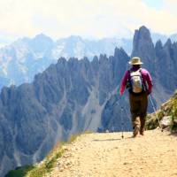 Heading towards the Auronzo Hut in the Dolomites