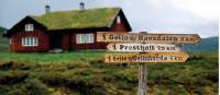 Traditional turf rooved house above Geilo