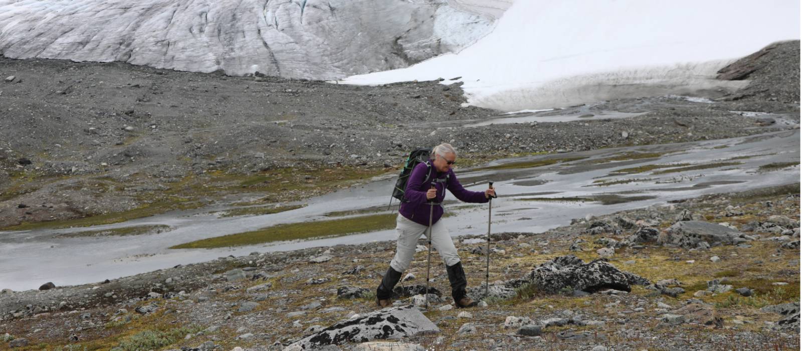 Walking near the snout of the Blaisen Glacier |  <i>John Millen</i>